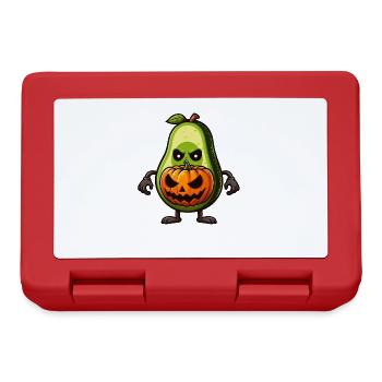 Halloween Avocado Monster Pumpkin Cartoon - Lunchbox - red - Front