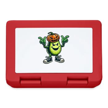 Halloween Avocado Monster Pumpkin Cartoon - Lunchbox - red - Front