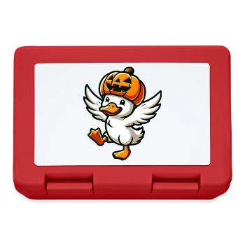 Canard d’Halloween fantaisiste avec citrouille et chapeau - Boîte à goûter - rouge - Devant