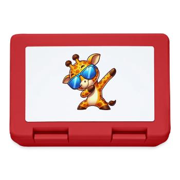 Giraffe Dab Cool Lustiges Design - Brotdose - Rot - Vorne