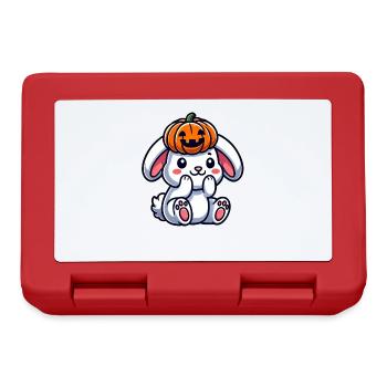 Mignon Halloween Lapin Citrouille Dessin Animé Octobre - Boîte à goûter - rouge - Devant