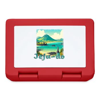 Jeju Insel Korea Sommer Urlaub Strand Grunge - Brotdose - Rot - Vorne