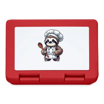 Cute Sloth Chef Chef Kitchen Cooking - Lunchbox - red - Front