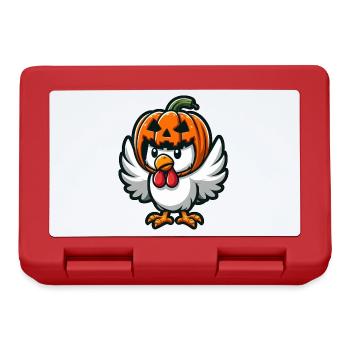 Halloween Kürbis Huhn Helm Herbst Lustig - Brotdose - Rot - Vorne