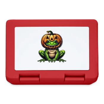 Cute Halloween Frog Pumpkin Cartoon - Lunchbox - red - Front
