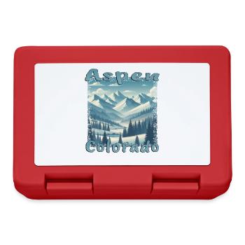 Aspen Winter Ski Snowboard Vacation Grunge - Lunchbox - red - Front