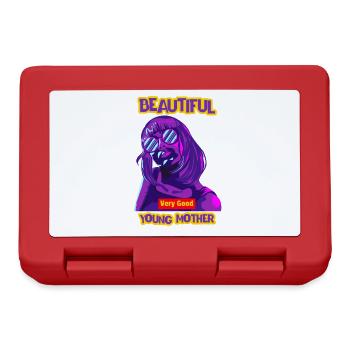 Beautiful young mother Mother Day - Brotdose - Rot - Vorne