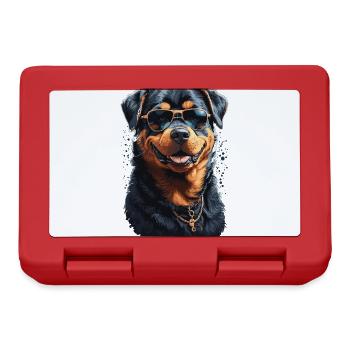 Aesthetically cool Rottweiler dog with sunglasses - Lunchbox - red - Front