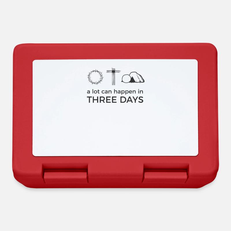 Easter Jesus Resurrection Quote / 3 Three Days - Lunchbox - red