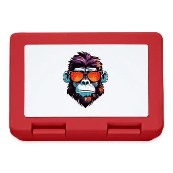 Monkey Head Portrait Cool - Lunchbox - red - Front