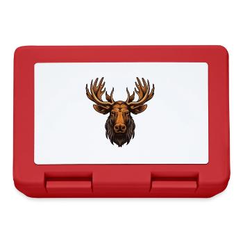 Moose Portrait - Lunchbox - red - Front