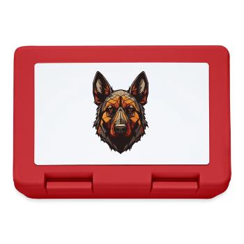 German Shepherd Dog Portrait - Lunchbox - red - Front