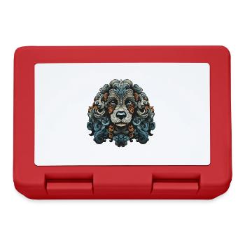 Pudel Hund Portrait - Brotdose - Rot - Vorne