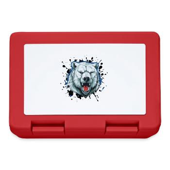 Polar Bear Head Icon Animal Polar Bear - Lunchbox - red - Front