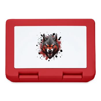 Tête de loup symbole animal - Boîte à goûter - rouge - Devant
