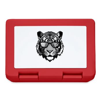 Tiger Kopf Porträt Cool - Brotdose - Rot - Vorne