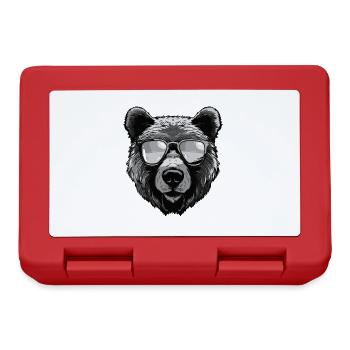 Bear Head Portrait Cool - Lunchbox - red - Front
