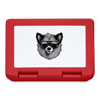 Pomeranian Dog Head Portrait Cool - Lunchbox - red - Front