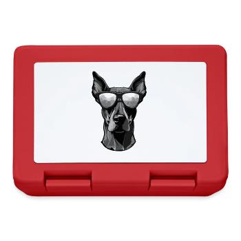 Doberman Dog Head Portrait Cool - Lunchbox - red - Front