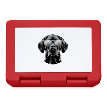 Labrador Dog Head Portrait Cool - Lunchbox - red - Front