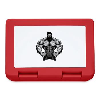 Bodybuilder Kämpfer Muskeln - Brotdose - Rot - Vorne
