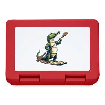 Crocodile on stand-up paddle - Lunchbox - red - Front
