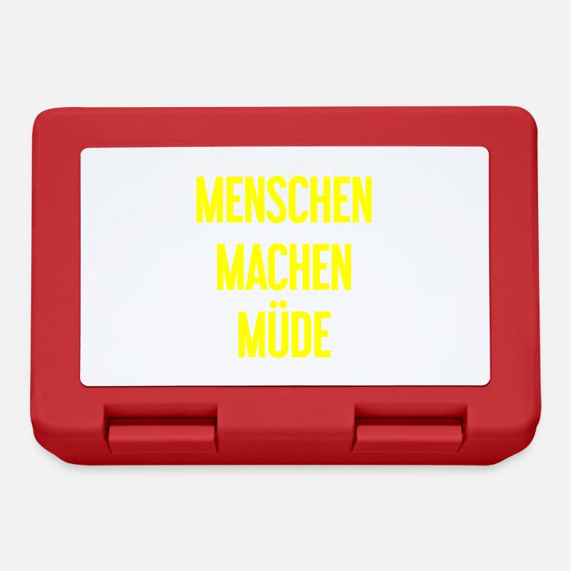 Menschen machen müde - Lustiger Spruch - Brotdose - Rot
