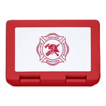 Feuerwehr Logo Kreuz 1 Umriss - Brotdose - Rot - Vorne