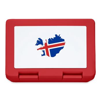 Carte du drapeau de l'Islande - Boîte à goûter - rouge - Devant