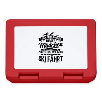 Ski Mädchen | Skifahrer Skifahren Skier Geschenke - Brotdose - Rot - Vorne