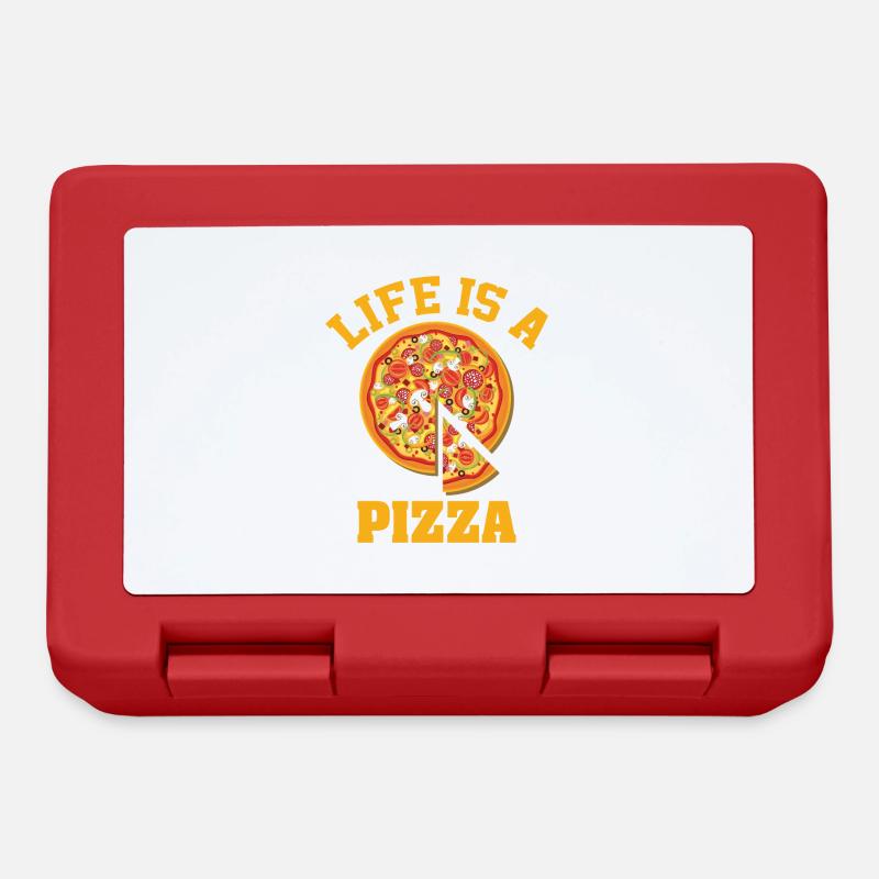 Life Is A Pizza - Lunchbox - red