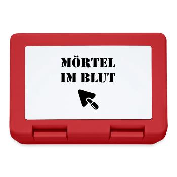 Mörtel im Blut Maurer Kelle Baustelle - Brotdose - Rot - Vorne