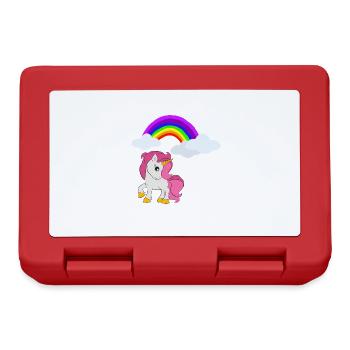 Einhorn Regenbogen Mädchen Unicorn Tochter - Brotdose - Rot - Vorne