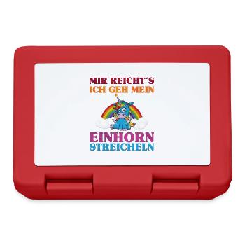 Einhorn streicheln | Fantasy Magic Fabelwesen - Brotdose - Rot - Vorne