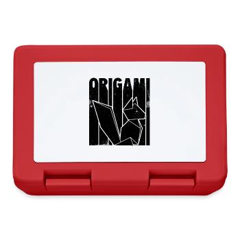 Fuchs Origami | Papier Falten Japanische Geschenke - Brotdose - Rot - Vorne