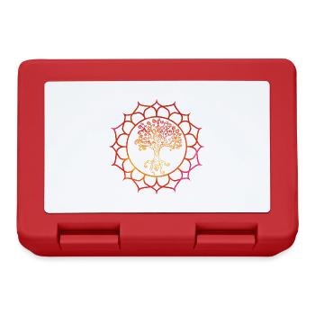 Arbre de vie Mandala Spiritualité Fleur de lotus yoga - Boîte à goûter - rouge - Devant