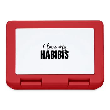 Habibis | Arabe Yallah Habibo Cadeaux en arabe - Boîte à goûter - rouge - Devant
