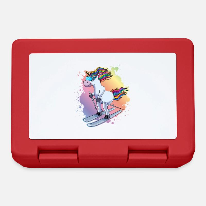 Piste de ski Einhorn Bunt Klecks - Boîte à goûter - rouge