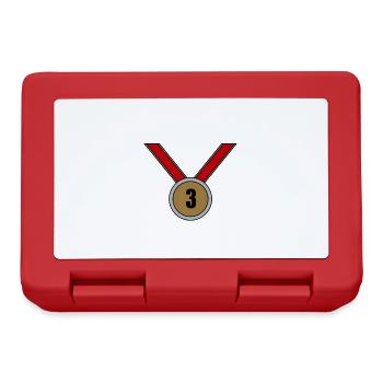 3. Platz Medaille - Brotdose - Rot - Vorne