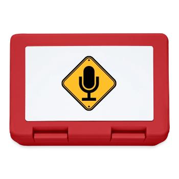 Schild Hinweis Mikrofon - Brotdose - Rot - Vorne