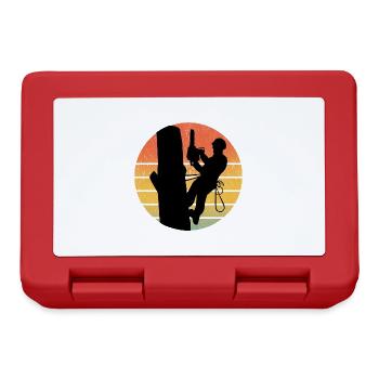 Arborist Baum Kletterer Klettern Vintage Retro - Brotdose - Rot - Vorne