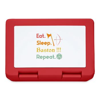 Eat. Sleep. - Prügel!!! Repeat. - Brotdose - Rot - Vorne