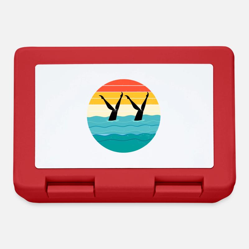 Synchro Swim Swimmer Synchronized Swimming Vintage - Boîte à goûter - rouge