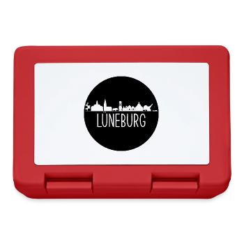 lüneburg,skyline, kreis, scherenschnitt, schwarz - Brotdose - Rot - Vorne