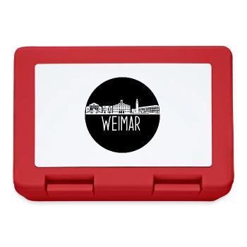 weimar, skyline, kreis, scherenschnitt, schwarz - Brotdose - Rot - Vorne