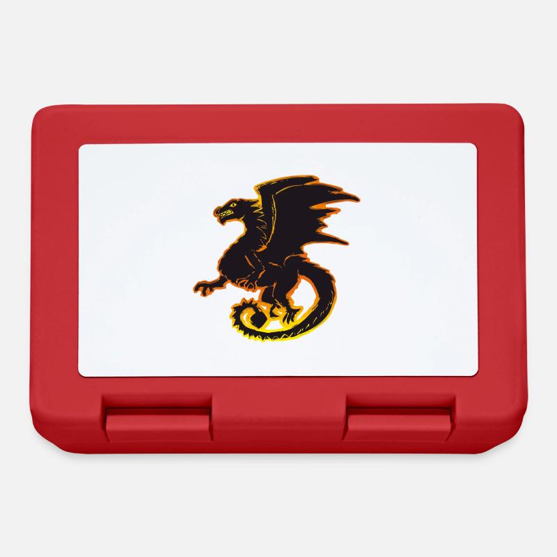 Dragon, Dragon, dragon, draco, fire, fire - Lunchbox - red