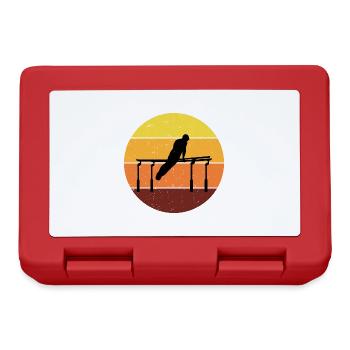 Artistic Gymnastics Parallel Bars Gymnast Vintage - Lunchbox - red - Front