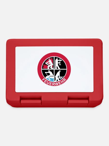 Feuerwehr Logo 3farbig - Brotdose - Rot