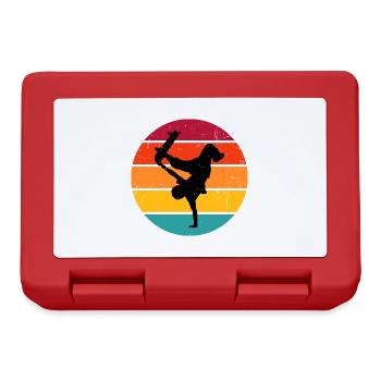 Skateboard Retro Skateboarder Skater Herren - Brotdose - Rot - Vorne