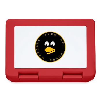 Linux Pinguin Tux Design - Brotdose - Rot - Vorne